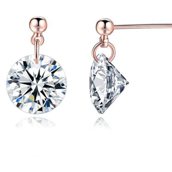 Jewelry - Rose Gold Plated 3 Carat Simulated Diamond Earring
